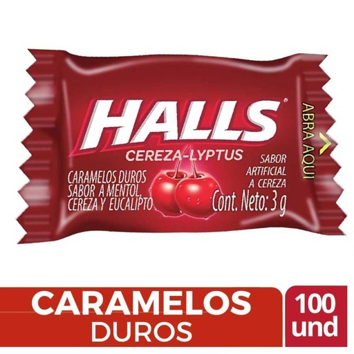 Halls Cherry Rojo 3gr